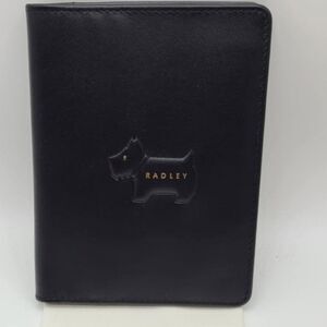 Radley London Black Leather Puffy Scotty Passport Cover NEW!  NWT!